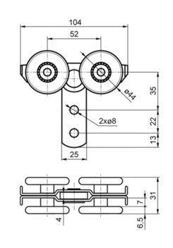 Double cart of profile 9015931