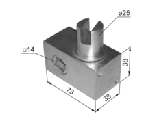 Strainer 73x38x38mm, rail, zinc