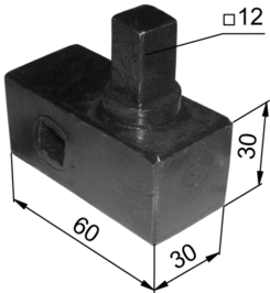 Spanngetriebe 60x30x30mm 4kant, Stahl