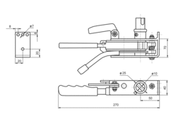 Strainer 40mm, ratchet, rail, zinc, left