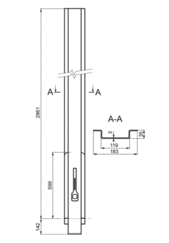 Stĺpik CS 35 3000mm s lemom KTL