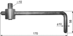 Kurbel für Spanngetriebe 4kant 10mm