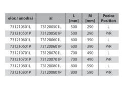 Prof zawiasowy drzwiczek tył 600, P, anoda