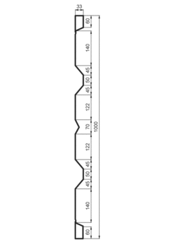 Dropside profile P1000/33/33 2FSVS,2.5