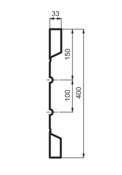 Burta stal. P400/33/33 NS, 1.25mm