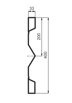 Prof.boč.ocel P 400/33/33 VS 2mm