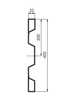 Profil der Seitenwand, St.P400/33/33 TS