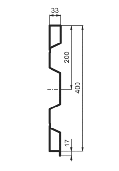 Profil Seitenwand, St., PDL-A400/33/33 TS2