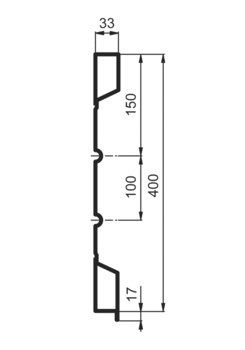 Profil Seitenwand, St., PDL-A400/33/33 NS2