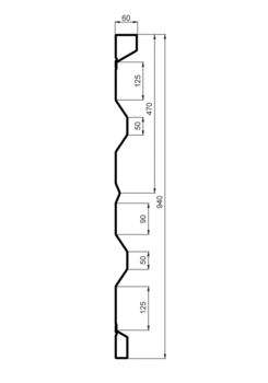 Side profile, steel, P940/60/33 2FSVS-2,5