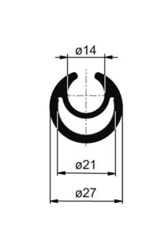 Profile 27-3300mm, for tarp. Tens., alum.