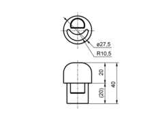 Top end cap for tarpaulin stretcher 27mm