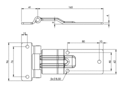 Side hinge 165mm stainless