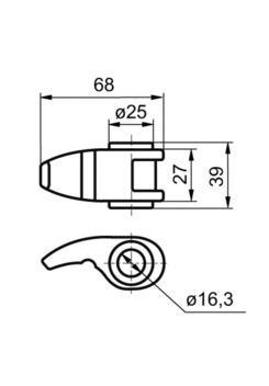 Cam of rear door retainer 16mm geomet