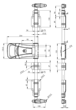 Stangenverschluss o22mm PUSH, niro