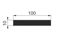 Flat rod 100x10mm, EN AW 6060