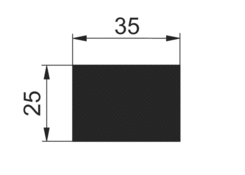 Tyč 35x25mm