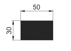 Tyč 50x30mm