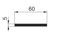 Flat rod 60x5mm, 0,813kg/m