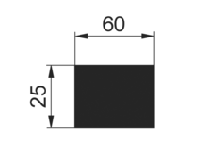 Stange 60x25mm