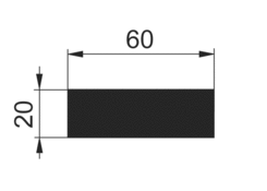 Tyč 60x20mm