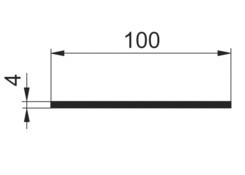 Pręt płaski 100x4mm, Al