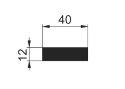 Stange 40x12mm