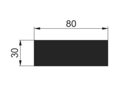 Stange 80x30mm