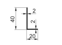 Profil L 40x20x2mm