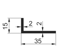 Profil L 35x15x2mm AlMgSi0,5