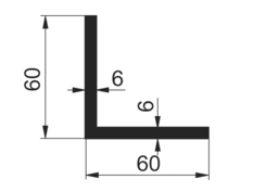 Profil L 60x60x6mm, 1,847kg/m