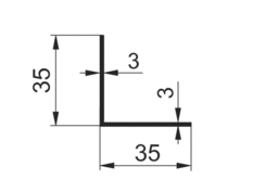 Profil L 35x35x3mm, Al