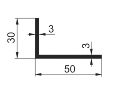 Profil L 50x30x3mm