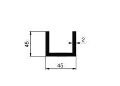 U 45x45x2 mm
