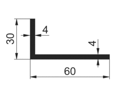 Profil L 60x30x4mm al