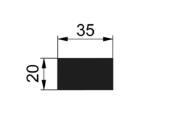 Stange 35x20mm