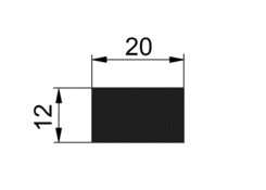 Stange 20x12mm