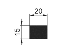 Stange 20x15mm