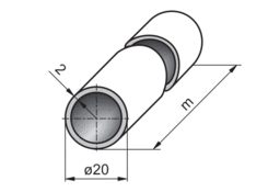 Rurka o20x2, AlMgSi0.5, 0.310kg/m