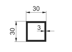 Quadratrohr 30x30x3mm