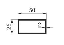 Tr. obdl. 50x25x2mm