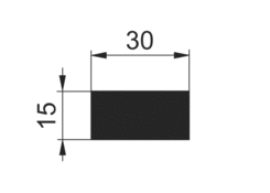 Stange 30x15mm