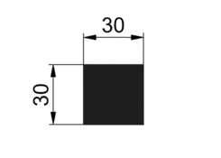 Stange 30x30mm