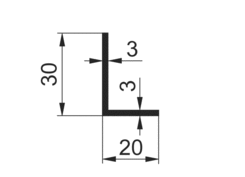 Profil L 30x20x3mm,