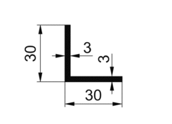 L 30x30x3mm elox.