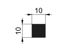 Stange 10x10mm