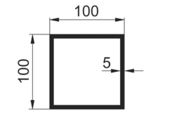 Quadratrohr 100x100x5mm