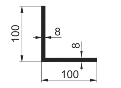 L 100x100x8mm al R0