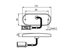 LED Front Light 12/24V, Snap-in