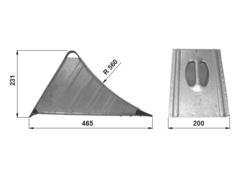 Chock R=560 mm, zinc